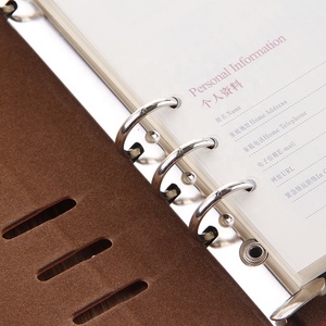 Kinh Doanh cổ điển máy tính xách tay trong <span class=keywords><strong>A5</strong></span> B5 kích cỡ đen nâu xám da bìa với xoắn ốc ràng buộc và túi - Product Image 5