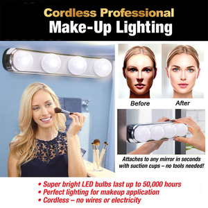 Portable LED <strong>Vanity</strong> <strong>Mirror</strong> <strong>Lights</strong>, Cordless Professional Make-up Lighting <strong>Mirror</strong> Lamps with Powerful Suction Cups COOL WHITE ABS - Product Image 2