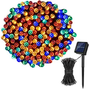 Corda solar de Natal para jardim ao ar livre, à prova d'água, 72FT 200 LED, 8 modos de luzes de fadas para decoração de acampamento, quintal e natal