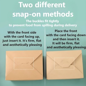 Cajas de Comida para Llevar de Diseño Personalizado de Xiamen, Cajas de Comida Marrones para Llevar, Caja de Papel Kraft para Llevar, Apta para Microondas y Refrigerador - Product Image 5