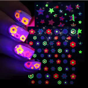 Großhandel Nagel paste Im Dunkeln leuchten Nagel aufkleber INS Fluor scent 3D Nagel dekoration