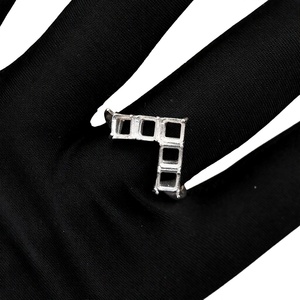 Anillo de Plata de Ley 925 Chapado en Oro de 14k con Engaste Cuadrado de 5x5mm para Piedras Preciosas, Ecológico, Joyería Conmemorativa DIY - Product Image 1