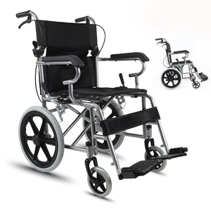 Fauteuil roulant manuel pliable en acier au carbone, léger, portable, pour les étudiants - Product Image 1