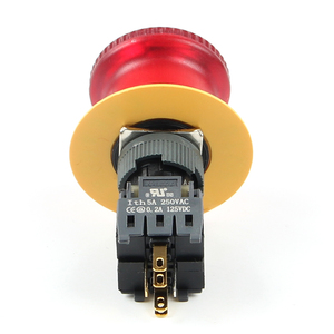 Bouton d'arrêt d'urgence rotatif antidéflagrant IP65 de 16 mm à tête champignon rouge avec étiquette - Product Image 3