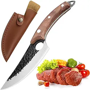 Camping Chef Kitchen Butcher Knives Handmade Forged Full Tang Sliced Meat Slaughter Boning Serbian Viking Cooking Cleaver Knife