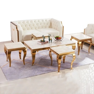 Set piedini <span class=keywords><strong>in</strong></span> ferro dorato set di tavolini a incastro <span class=keywords><strong>in</strong></span> <span class=keywords><strong>marmo</strong></span> bianco set di divani <span class=keywords><strong>per</strong></span> mobili <span class=keywords><strong>per</strong></span> la casa con tavolino da caffè - Product Image 1