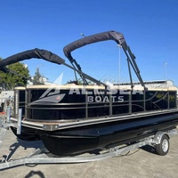 Yacht de Sport Allsea Certifié CE 4m-9m, Bateau Ponton à Moteur Hors-Bord en Aluminium pour Pêche, Loisirs et Divertissement sur Rivière