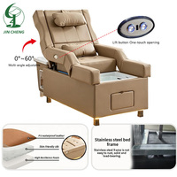 Lit de Massage Thaïlandais Multifonctionnel Jincheng pour Salon, Chaise de Pédicure et Lavage des Cheveux Électrique à Dossier Relevable, Lit de Lavage pour Tête et Spa