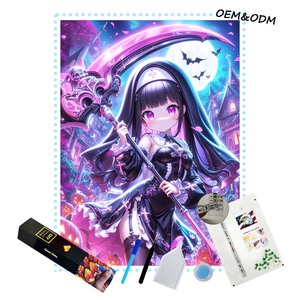 Pittura Diamante 5D Fai-da-Te Popolare Arte <span class=keywords><strong>Anime</strong></span> Ragazza Diamanti Rotondi Completi Ricamo Dipinti Diamante Fatti a Mano - Product Image 1