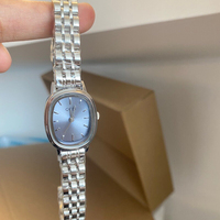 Elliptische Kettenuhr mit Stahlarmband, Einzigartige Damen-Armbanduhr, Modische Uhr für Individuelle Frauen