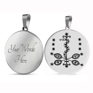 HLSS331 Veve simbol Sigil pesona perhiasan Vodou Lwa Loa jimat jimat baja nirkarat liontin kalung Ti Jean Petro Voodoo - Product Image 4