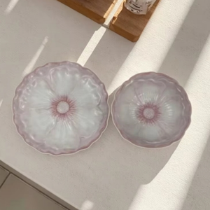 Juego de <span class=keywords><strong>dos</strong></span> piezas de narcisos de cerámica con platos de <span class=keywords><strong>cena</strong></span> rosas de estilo artesanal rural, ideal <span class=keywords><strong>para</strong></span> experiencias gastronómicas rústicas y acogedoras - Product Image 1