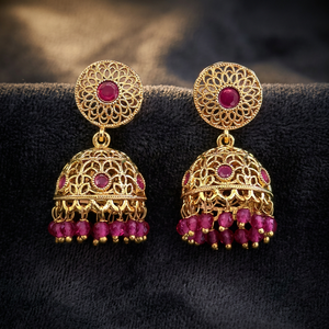 Handmade <b>Jewellery</b> Exporter in India <b>Antique</b> Jhumki with <b>Gold</b> Plating 233092 - Product Image 4