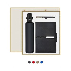 Ensemble cadeau de 3 parapluies anti-UV noirs pour entreprise 2025 avec boîte de rangement pour ordinateur portable en vente - Product Image 1
