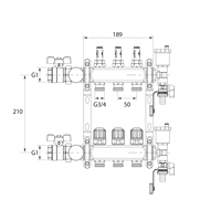 IVANCI Ensemble de collecteurs en acier inoxydable à 3 orifices, avec débitmètre, ventilation automatique de l'air et vannes à bille de 1 ", kit complet de chauffage par le sol