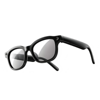 Lunettes intelligentes, monture en plastique et titane, design rond noir, lunettes de mode pour femmes et hommes