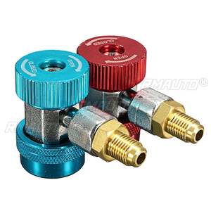 1 pièce Adaptateur de raccord rapide R134A pour climatisation automobile, Outil de déconnexion haute et basse pression R134a, Accessoires de climatisation, Manomètre de collecteur AC - Product Image 3