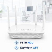 Router Inalámbrico Hosecom de Doble Banda 2.4G+5G AX3000 ONU con Puertos RJ11 + RJ45, 4GE, Gpon, XPON, HGU, WIFI6 AX3000 ONU con Función de Enrutamiento Easy Mesh
