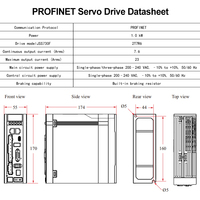 Kit de Motor y Accionamiento Servo AC PROFINET de 1kW, 3000 RPM, 2kHz, 125μs, 17 bits, Modo DSC para Brazo Robótico CNC, Fabricante de Máquinas de Empaquetado