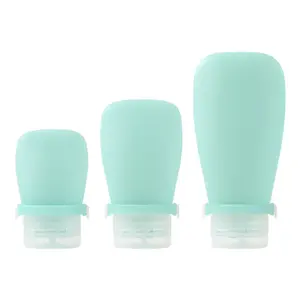 Portable 90ml/2 Oz/3 Oz Recargable Squeeze A prueba de fugas Juego de tamaño de viaje vacío Loción de silicona Botella de ducha cosmética Botellas de viaje