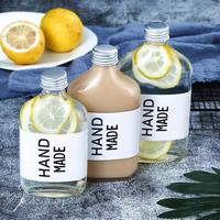 50Ml 100Ml 200Ml 300Ml Platte Fles Aluminium Cap Drank Wijn Ijs Koude Brouwsel Koffie Drinken Verpakking dranken Glazen Fles