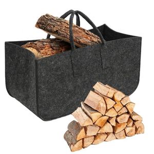 Large Square Bottom Breathable Biodegradable Felt Firewood <b>Bags</b> 40L 60L Capacity 15KG Durable <b>Storage</b> Solution - Product Image 1