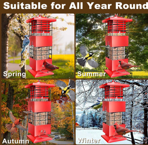 Comedouro para Pássaros Cardinal Finch, Blue Jay, <span class=keywords><strong>Chickadee</strong></span>, Papagaio e Pombo, 3Lbs, Metal, à Prova de Esquilos para Uso Externo - Product Image 4