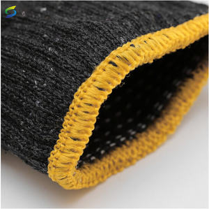 Guantes de trabajo de seguridad de punto de hilo de polialgodón antisuciedad negros para manejo de almacenes de fábrica de construcción industrial reutilizables duraderos - Product Image 2