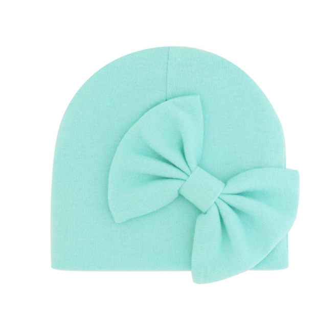 Осенне-зимняя двухслойная хлопковая Шапка-бини унисекс с бантом для новорожденных мальчиков и девочек, шапки для младенцев