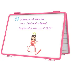 Eco-Friendly Small Whiteboard Foldable Dry Erase Magnetic White Board With 4 Writing Sites For Kids Writing Painting