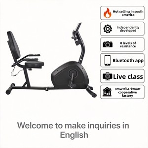 Vélo Incliné Horizontal à 8 Vitesses à Résistance Magnétique pour Usage Domestique, Équipement de Fitness, Vente Directe Usine, Capacité 120kg - Product Image 2