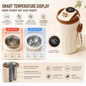 Travel Office Vacuum Cup Custom Logo Temperature Display Stainless Steel <b>Smart</b> Insulated Coffee Tumbler - Product Image 5