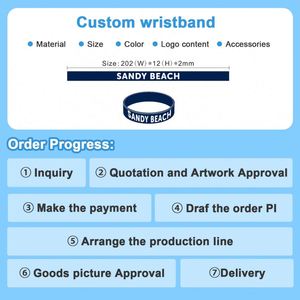 Bracelets en silicone personnalisés avec logo imprimé, bracelet fin en caoutchouc silicone avec logo sur mesure - Product Image 6