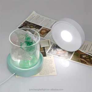 Commercio all'ingrosso della fabbrica USB Plug-in Base diffusore luminoso <span class=keywords><strong>Multicolor</strong></span> Led luce notturna supporto di legno Logo inciso - Product Image 3