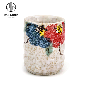 Taza de café japonesa de 3 pulgadas, Taza de cerámica de vidrio liso sin mango, borde roto, Vintage, mate - Product Image 5