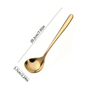 Cuchara de Sopa Coreana Moderna de Acero Inoxidable 304, Cuchara de Mango Largo con Diseño Reforzado para Uso en el Hogar, Restaurantes y Hot Pot - Product Image 2