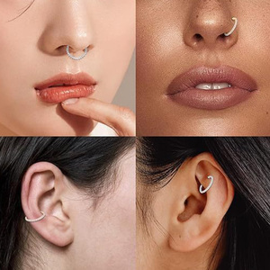 Getta 16G Anneau de perle en Titane G23 F136, Anneau segmenté articulé à clic, style Éternité Classique, pour Cartilage Hélix, Mariage - Product Image 3