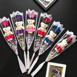 Regalo Creativo para el Día de la Madre, San Valentín o Fiestas, Ramo de Flores Artificiales en Forma de Oso Individual - Product Image 3