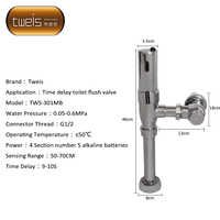 Valve de chasse d'eau à double commande par capteur et pédale pour usage hôtelier