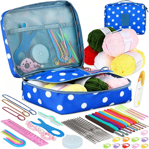 Kit de crochet pour débutants avec laine, aiguilles à tricoter, accessoires et rangement pour outils - Product Image 5