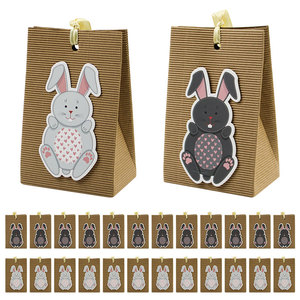 <strong>Easter</strong> Theme Cute Rabbit Design Candy Treat Paper Boxes With Ribbon Party Favour <strong>Gift</strong> Goodie Packing Paper <strong>Bag</strong> - Product Image 1