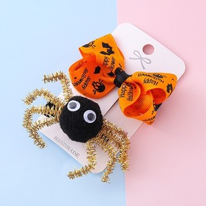 Pinzas para el pelo de araña de simulación de Halloween para niños, pasadores con lazo de cinta, divertidos accesorios para el pelo de araña de peluche para fiestas - Product Image 5