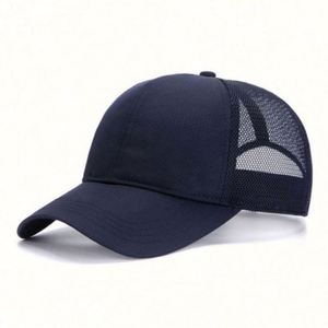 Wholesale Sporty Common Sun Hat Solid Color 6 Panel Breathable <b>Net</b> Summer Quick Dry <b>Mesh</b> Baseball Cap - Product Image 5