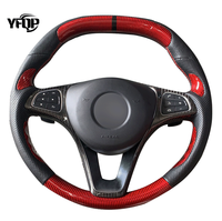 Volant personnalisé en cuir noir en fibre de carbone forgé Benz Classe E W213 E300 E350 Accessoire pour modèle spécifique