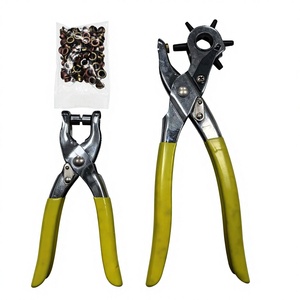 Набор инструментов для пробивания отверстий и установки люверсов из высокоуглеродистой стали с резиновой ручкой для рукоделия и творчества - Product Image 2