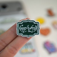 Autocollants personnalisés en métal émaillé pour téléphone, adhésifs 3M, motifs Matcha, Café, Thé, Pizza, Popcorn, Cœur, Citation Arabe, Anatomie, pour coque de téléphone décorative