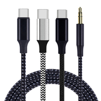 Kabel Aux Nylon USB Type C 3.5mm Digital DAC Decoding 1m Male-Male Konduktor Tembaga Murni Garansi 12 Bulan untuk Speaker