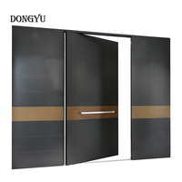 Porte d'entrée double en aluminium de luxe au design moderne Dongyu pour villa, porte pivotante