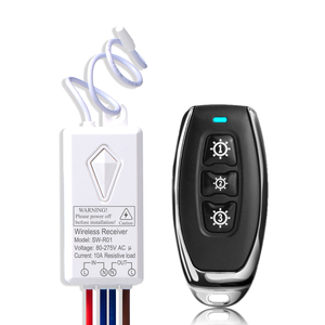 Nhiệm vụ nặng nề 3-ánh sáng chuyển đổi từ xa 10A/1000W RF433 không dây Receiver Kit không thấm nước lý tưởng cho LED & chiếu sáng trong nhà - Product Image 1