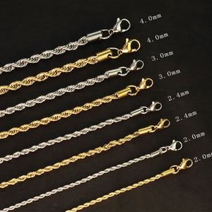 Water Resistant <b>14k</b> 18k <b>Gold</b> Plated 316l Stainless Steel Custom Necklace Twist <b>Chain</b> Necklace for Women - Product Image 5